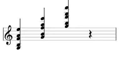 Sheet music of G 13no5 in three octaves